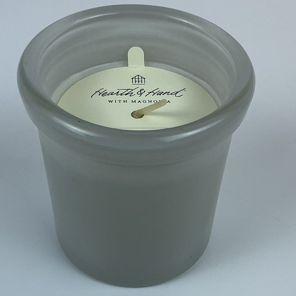 Hearth & Hand Other - Hearth & Hand with‎ Magnolia Salt Scented Soy Blend Candle 6 oz Gray Glass